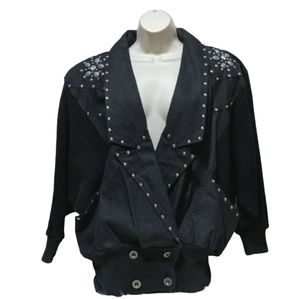 Rare NWT Vintage 80's-90's I.B. Diffusion Black Studded Jacket